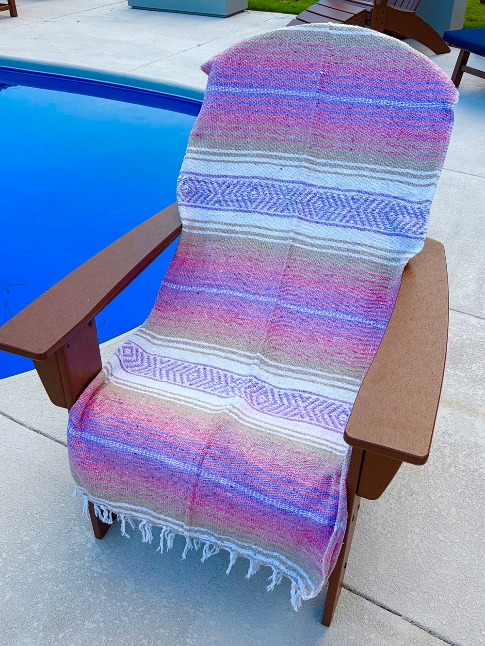 Mexican Falsa Blanket – Woven Striped Serape Throw with Fringe